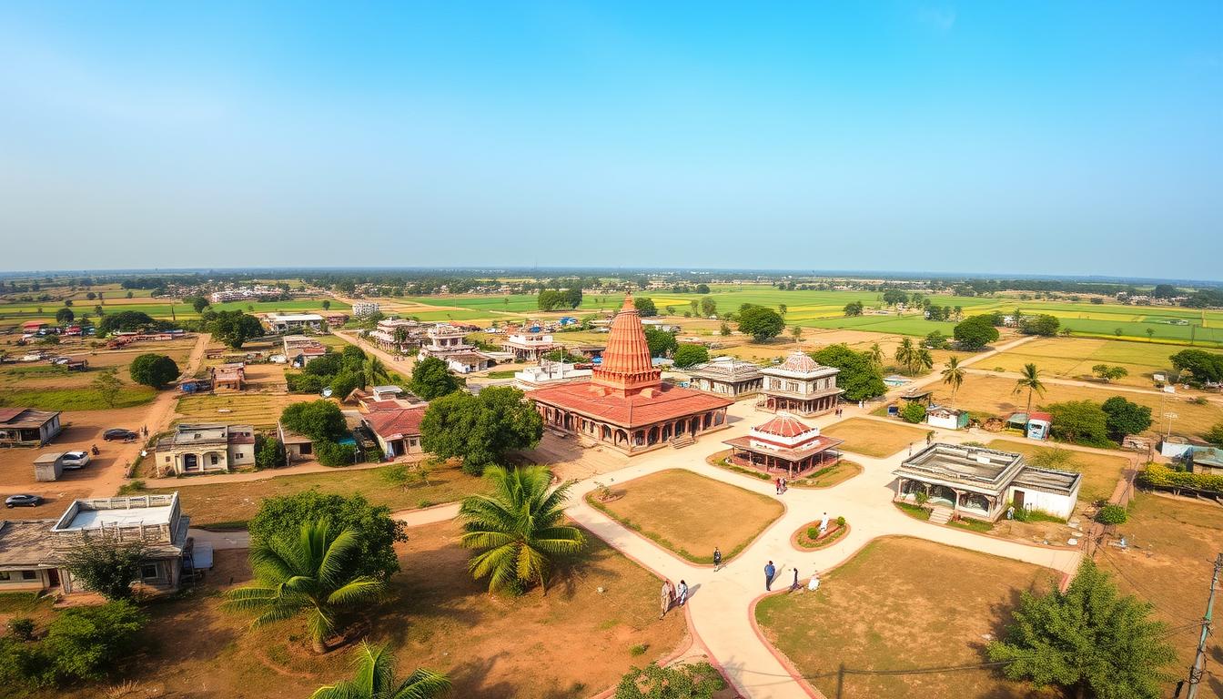 Panoramic view of Narayankhed city in Telangana showing its landscape and prominent buildings